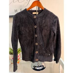 Feels by Brownie Fuzzy Black Cardigan XS/S Super Soft Cozy